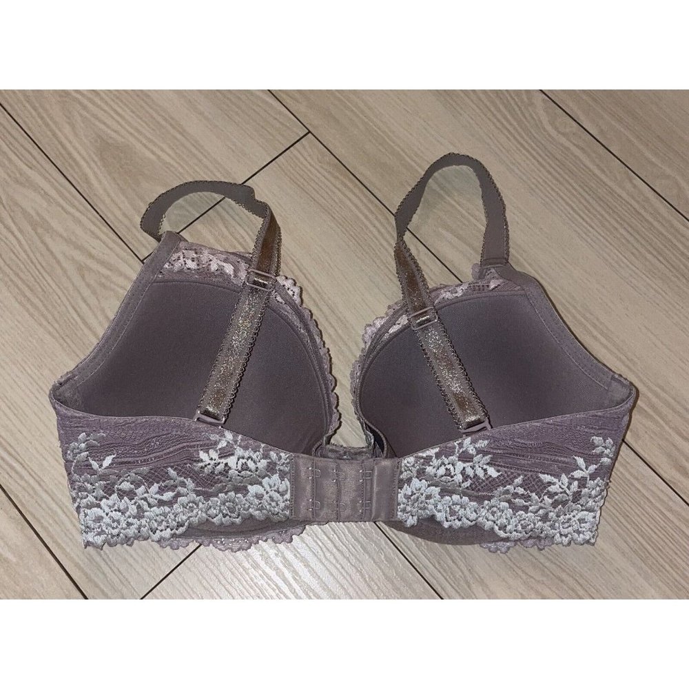 Wacoal 853291 Embrace Lace Contour Bra Lined Underwire Floral Womens 32DD Gray - Picture 4 of 6